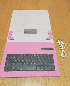【中古品・送料無料】 iPad用キーボード付きケース ピンク