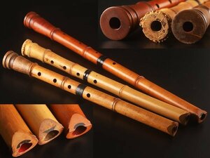 【流】和楽器 木製 竹製 尺八三本 ハードケース付 DH802