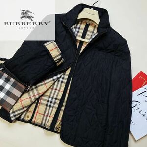 L36【シンプルなブルゾン】参考価格15万●超美品BURBERRY LONDON●トルコ製●キルティングジャケット バーバリーコート レディース