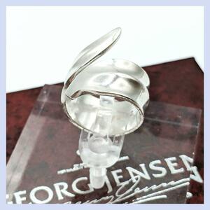 【最終値下げ】Georg Jensen ジョージジェンセン リーフ リング 925S 330 シルバー ヴィンテージ アクセサリー Vintage 9号 定番 シンプル