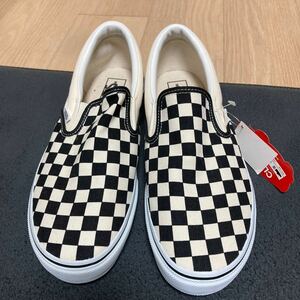 【未使用】VANS バンズ スリッポン 黒×白 チェッカー US10H 28.5cm SK8 オールドスクール ERA スニーカー