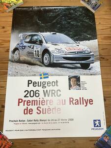 非売品 プジョー206WRC 初優勝記念 2000年ラリースウェーデン ビッグポスター マーカス・グロンホルム FIA ESSO スポール ワークス