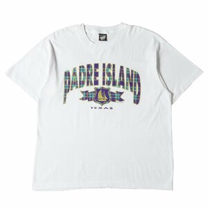 90s PADRE ISLAND パドレアイランドビーチ スーベニア クルーネック 半袖 Tシャツ 90年代 USA製 SCREEN STARS ホワイト XL 古着