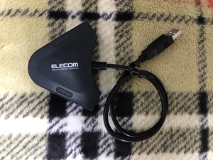 [即決/送料込] ELECOM PS/PS2 コントローラ ×2台 対応 ゲームパッドコンバータ JC-PS102UBK◆動作確認済み◆USB接続◆プレステ2アダプタ