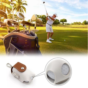 ゴルフボールケース ボール 収納 ケース ホルダー ポーチ カラー 茶 軽量 コンパクト 便利 コンペ 人気 縦2個入り用 メンズ レディース