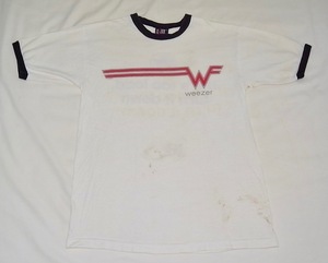 希少 レア 90s 当時物 ヴィンテージ weezer ウィーザー リンガーTシャツ バンド Tシャツ Mサイズ 白 アメリカ製 USA製