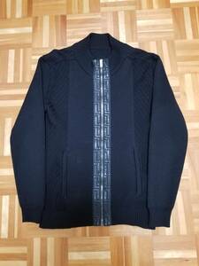 VERSACE ヴェルサーチコレクション フルジップセーター 黒 ブラック size48 美品 