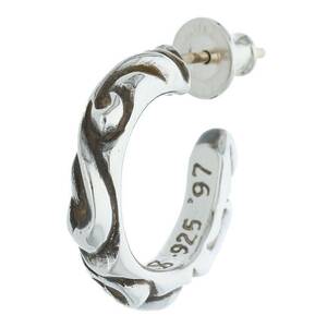 クロムハーツ Chrome Hearts HOOP SCROOL 1/スクロールフープ シルバーピアス 中古 NO05