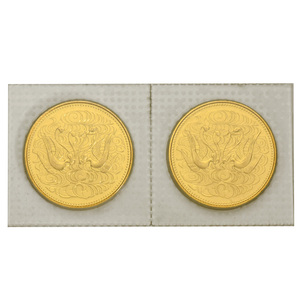 天皇陛下 御在位六十年記念 10万円 金貨幣 昭和61年 純金 20g 金貨 ゴールド 連結 2枚セット 計40g