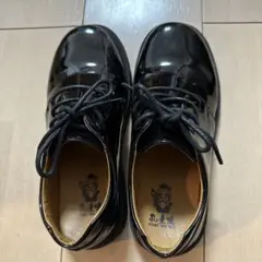 22.5センチ　フォーマル　男児　靴　黒　エナメル