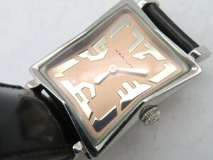 1円◆稼働◆ ハミルトン 6343 ピンク クオーツ レディース 腕時計 N20402