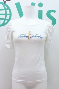 Pinky&Dianne ピンキー＆ダイアン Jeans ロゴプリント 半袖Tシャツ 38 白