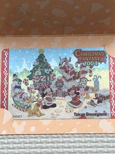 【未使用】テレホンカード　ディズニー　クリスマスファンタジー2004 台紙付き