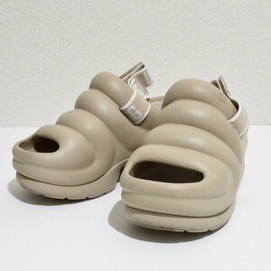 美品 UGG アグ AWW YEAH アーイヤー ロゴ入りゴムストラップ 厚底サンダル W6 23cm相当 ベージュ ◆