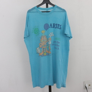 i112 70sビンテージ ガーフィールド 半袖プリントTシャツ■1970年代製 約XLサイズ レディース ブルー 青 キャラクター アメカジ 古着卸 80s