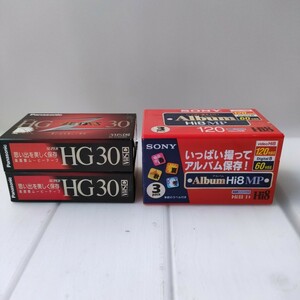 ST6] Panasonic HG30 VHSC 2個 SONY８mmビデオカセット　Hi8　３個セット　高画質　ムービー　テープ　色鮮やか　美しい　保存　アルバム