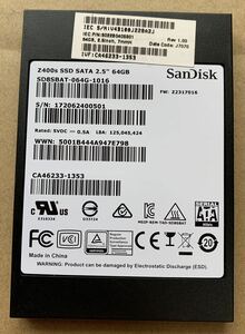【使用時間86時間】SanDisk 64GB SD8SBAT-064G-1016 2.5 SATA SSD 43