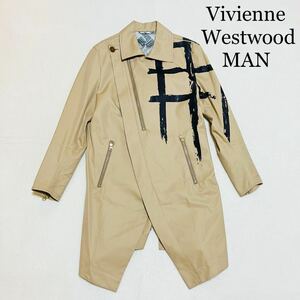 【極美品】Vivienne Westwood MANライダース風変形コート Lベージュ系 トレンチコート ヴィヴィアンウエストウッド