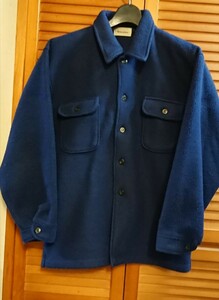 厚地フリース》CPOシャツヂャケット フリーサイズ 紺