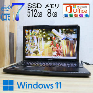 ★美品 最上級4コアi7！新品SSD512GB メモリ8GB★T551/T Core i7-2670QM Webカメラ Win11 MS Office2019 Home&Business ノートPC★P70971