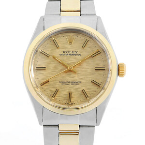 ロレックス オイスターパーペチュアル 1002 シャンパン モザイク バー 35番 アンティーク メンズ 腕時計