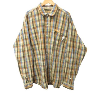 ビームス BEAMS SSZ 美品 23SS オーバーサイズチェックシャツ MADRAS刺繍 長袖 マルチカラー Lサイズ 11-11-0261-791