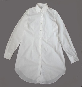 イタリア製【BARBA】バルバ　ロングシャツ　白シャツ　ワンピース　USED　レディース　ブランド古着　長袖シャツ　40