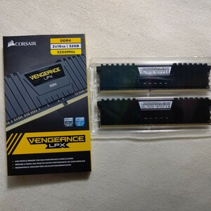 CORSAIR VENGEANCE LPX 8GB×2枚 16GB DDR4 3200MHz 1.35V 中古動作品 デスクトップ メモリ 16-18-18-36 ver 4.32