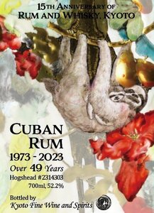 Cuban Rum 1973-2023 Over 49 years 15th anniversary of Rum and Whisky,Kyoto