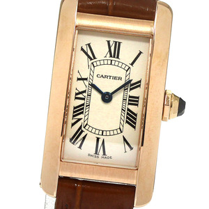 カルティエ CARTIER W2607456 タンクアメリカンSM K18PG クォーツ レディース 極美品 _792442