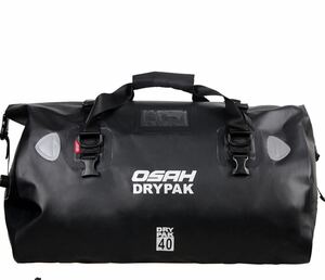 バイクシートバッグ ツーリングバッグ キャンプツーリング 反射テープ付き ワンタッチ装着 軽量 防水 ドラムバッグ ツーリングシートバッグ
