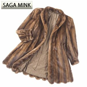 4-ZCF131 SAGA MINK サガミンク 銀サガ パステルミンク MINK 最高級毛皮 デザインコート 毛質 艶やか 柔らか ブラウン 11 レディース