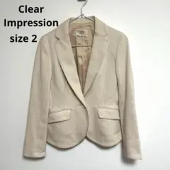 【Clear Impression 】ジャケット　ベージュ　サイズ2　フォーマル