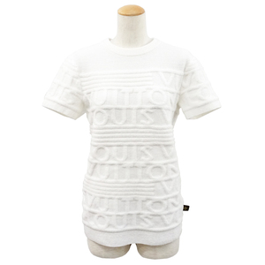 【栄】ルイヴィトン Tシャツ ロゴ 半袖 RW212W ホワイト L ウール レディース アパレル 服 女