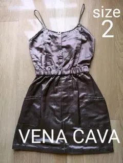 VENA CAVAの光沢ブラウンワンピース size2