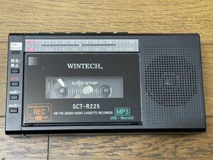 WINTECH SCT-R225(K) ブラック 昭和レトロ ラジカセ MicroSD/USB 録音対応コンパクトラジカセ 中古ジャンク品