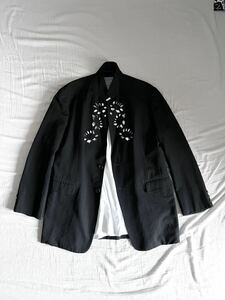 【希少】 yohji yamamoto pour homme ヨウジヤマモトプールオム 96ss 花と少年期 フラワーカットワーク オーバーサイズジャケット 【1円~】