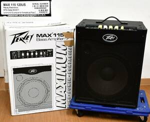 OY5-10【現状品】通電未確認｜ピーヴィー PEAVEY MAX 115 120US Bass Amplifier 本体 箱付き｜ベースアンプ・機材｜長期保管品