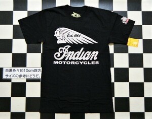 OIL LEAK インディアン 半袖Tシャツ M 黒 れ2640　身幅約47㎝ レプリカ バイカー 新品