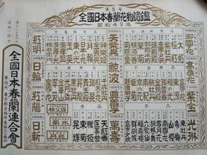 第4号 昭和48年 1973年 全國日本春蘭花物銘鑑 全國日本春蘭連合会 番付表 1枚