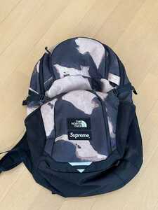 美品　Supreme Bleached Denim Print Pocono Backpack シュプリーム ノースフェイス バックパック リュック