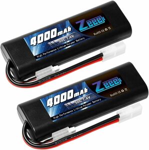 ゼエエ Zeee 2S リポバッテリー 4000mAh 7.4V 50C TAMIYAプラグ付き 大容量バッテリー ラジコン製品バ