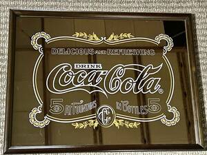 レア！ 真新しい！ 純正 コカ・コーラ パブミラー (62.5cm X 47.5cm) Coca-Cola COKE 