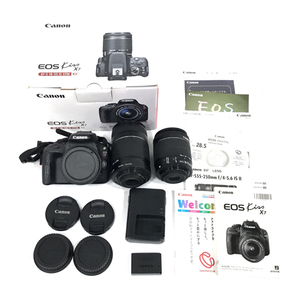 1円 CANON EOS Kiss X7 EF-S 18-55mm 1:3.5-5.6 IS STM 55-250mm 1:4-5.6 IS II デジタル一眼レフ カメラ L291535