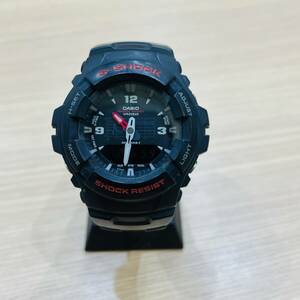 【H11236OR】 G-SHOCK ジーショック G-100 5158 WATER RESIST20BAR ブラックカラー 稼働品 CASIO カシオ 腕時計 時計 防水