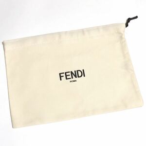 フェンディ「FENDI」長財布用保存袋 現行 (2162) 布袋 巾着袋 付属品 クリーム色 24.5×17.5cm 大きめ