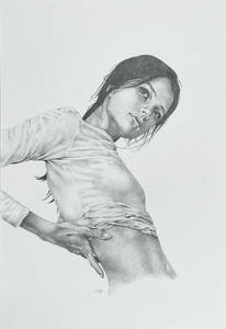 ドローイング　鉛筆画　人物画　女性#91【A4】