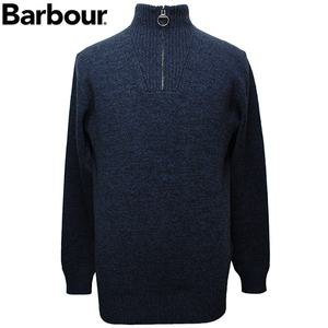 バブアー Barbour セーター メンズ ニット ハーフジップ 長袖 ネイビー サイズL MKN0339 NY35 新品