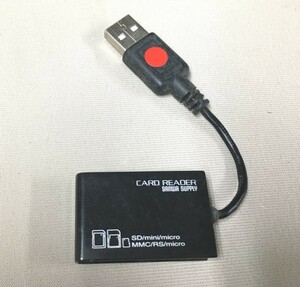※配送料無料※　サンワサプライ　超小型　USBケーブル一体型　カードリーダ/ライター