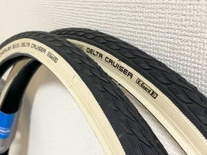 【送料無料】Schwalbe DELTA CRUISER 700×28C ブラック×ホワイト 新品2本セット